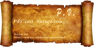 Pápai Valentina névjegykártya